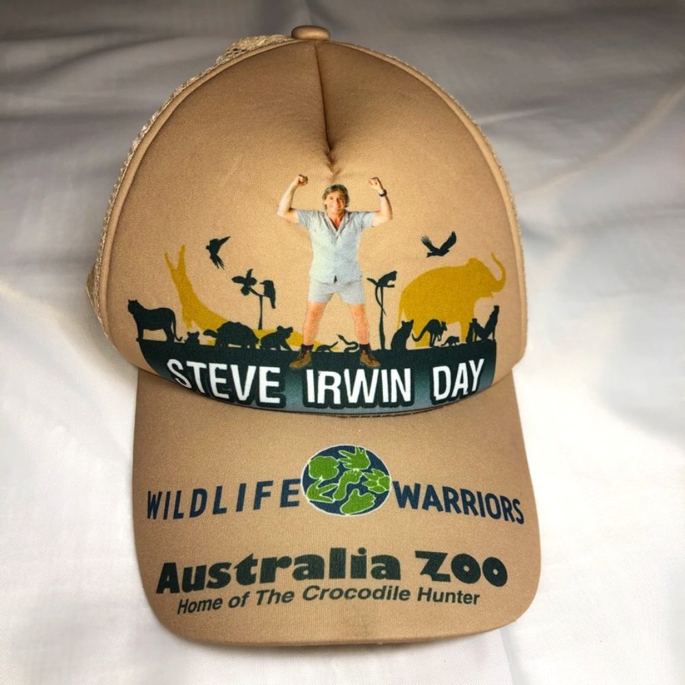 Steve Irwin baseball cap.